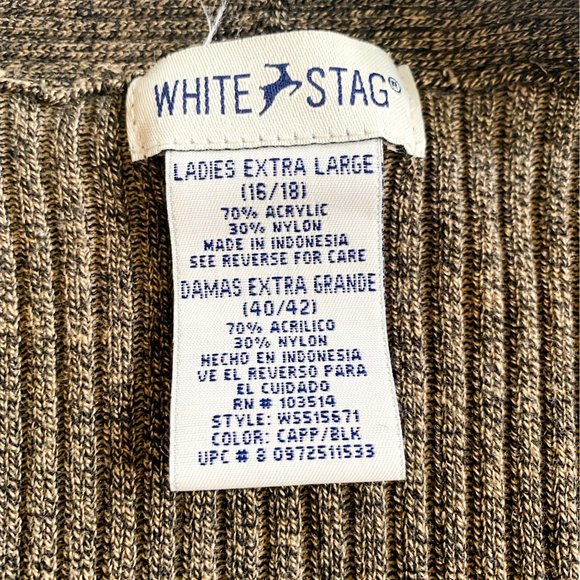 White Stag Ribbed V-Neck Long Sleeve Sweater Women’s Size Large - Picture 8 of 10